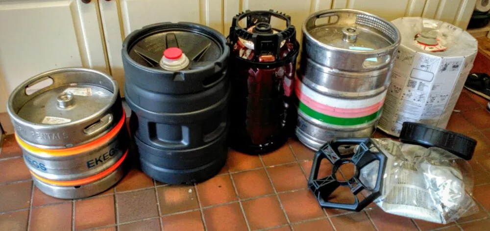 Keg menagerie in my kitchen