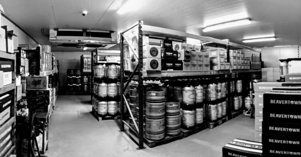 The Jolly Good Beer warehouse coldstore.